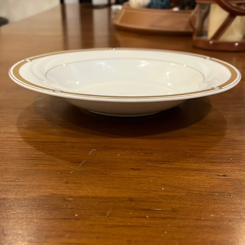Ralph Lauren Harness Equestrian China Large Rim Soup Bowl new gold 9.5”